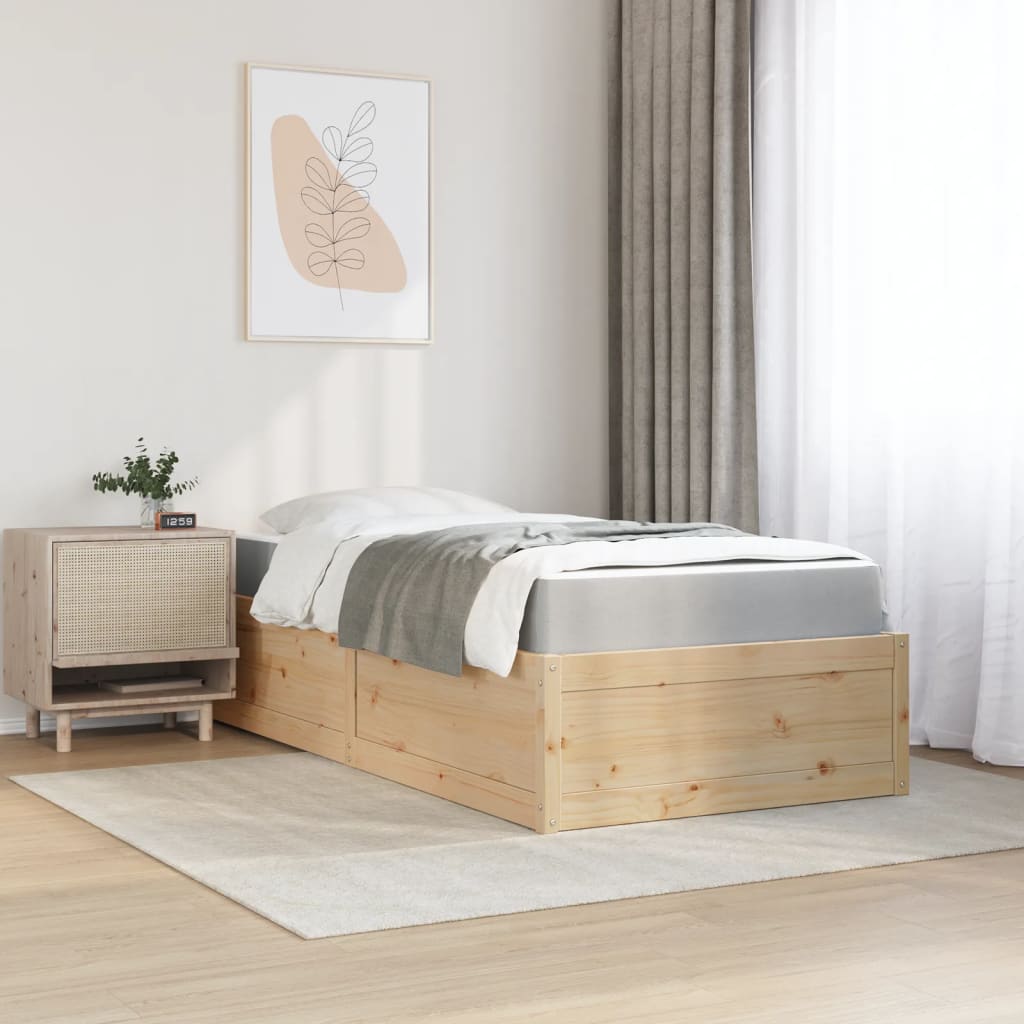 Letto con Materasso 100x200 cm in Legno Massello di Pino 3281940