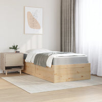 Letto con Materasso 100x200 cm in Legno Massello di Pino 3281940