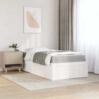 Letto con Materasso Bianco 100x200 cm in Legno Massello di Pino 3281941