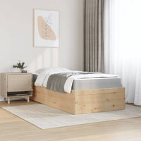 Letto con Materasso 90x200 cm in Legno Massello di Pino 3281943