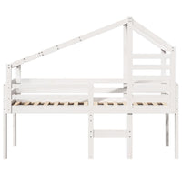 Letto a Soppalco con Tetto Bianco 80x200 cm in Legno di Pino 3281975