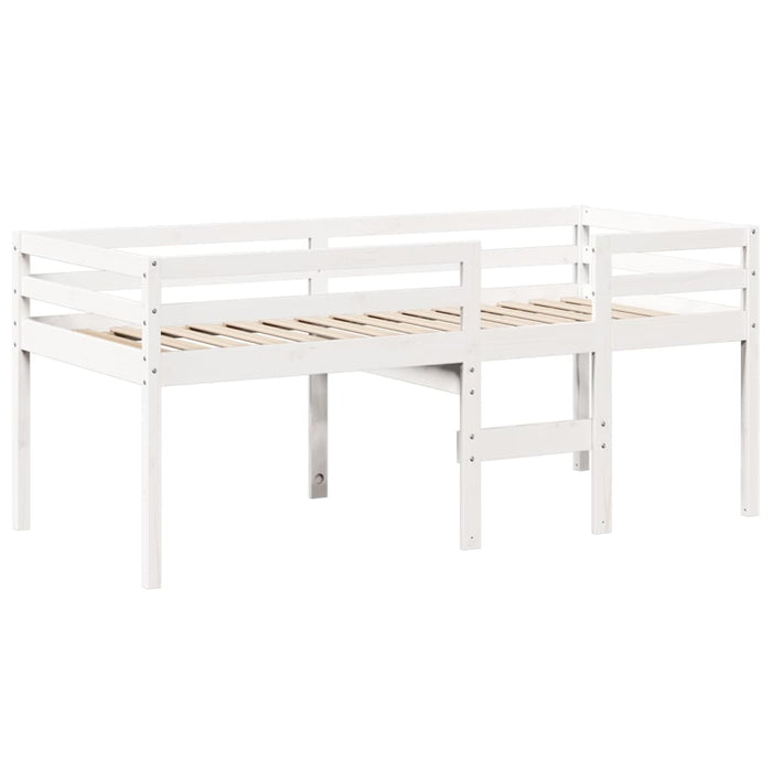 Letto a Soppalco con Tetto Bianco 80x200 cm in Legno di Pino 3281975