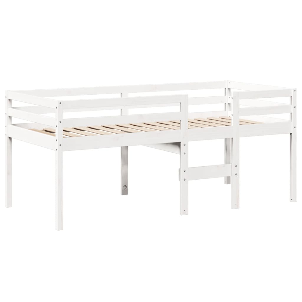 Letto a Soppalco con Tetto Bianco 90x190 cm in Legno di Pino 3281981