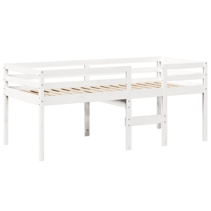 Letto a Soppalco con Tetto Bianco 75x190 cm in Legno di Pino 3281984