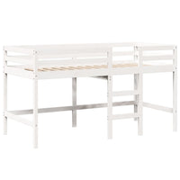 Letto Soppalco con Scala e Tetto Bianco 90x200 cm Massello Pino 3281989