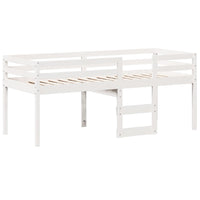 Letto a Soppalco con Tetto Bianco 80x200 cm in Legno di Pino 3282011