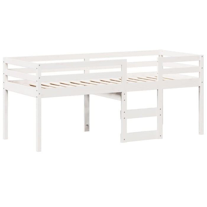 Letto a Soppalco con Tetto Bianco 80x200 cm in Legno di Pino 3282011