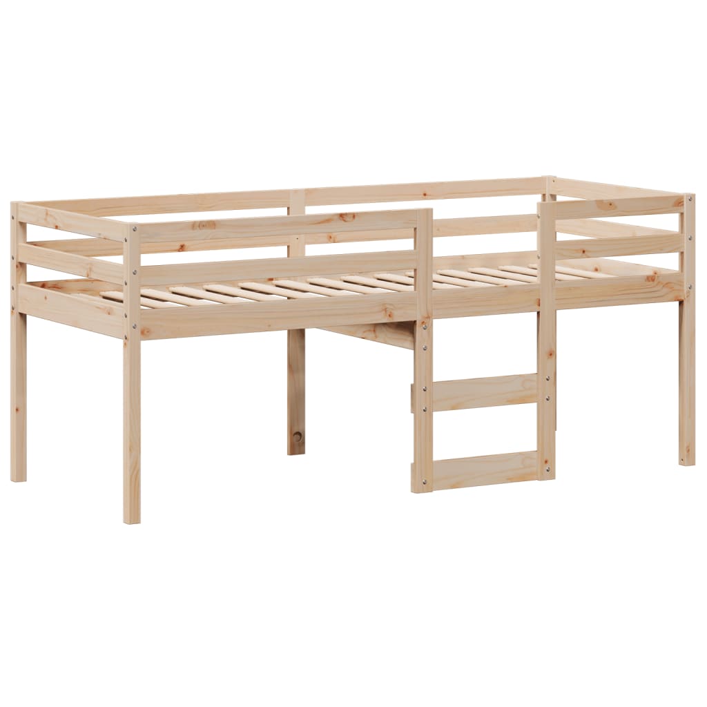 Letto a Soppalco con Tetto 90x190 cm Legno Massello di Pino 3282016