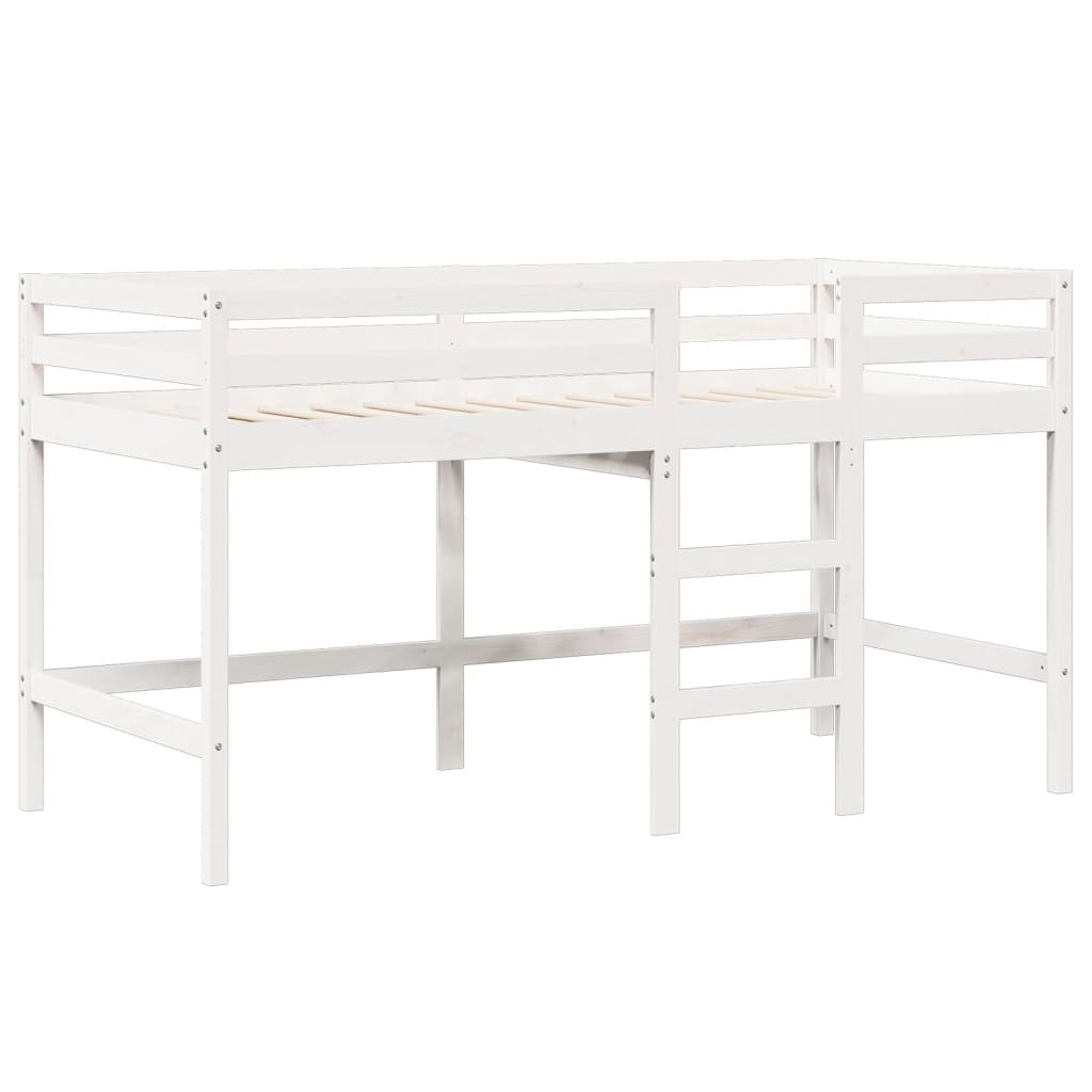 Letto a Soppalco con Tetto Bianco 90x190 cm in Legno di Pino 3282059