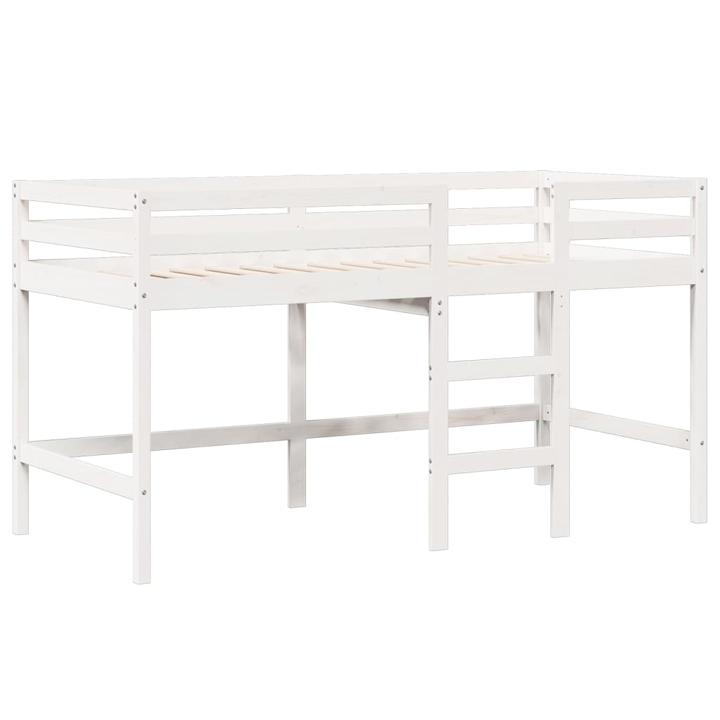 Letto a Soppalco con Tetto Bianco 75x190 cm in Legno di Pino 3282062