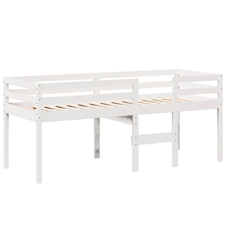 Letto a Soppalco con Tetto Bianco 90x200 cm in Legno di Pino 3282093