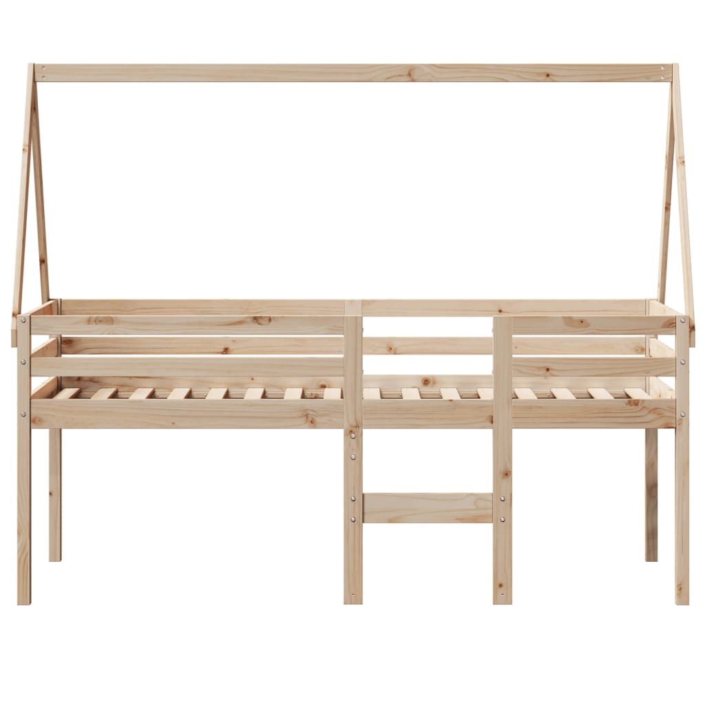 Letto a Soppalco con Tetto 80x200 cm in Legno di Pino 3282095