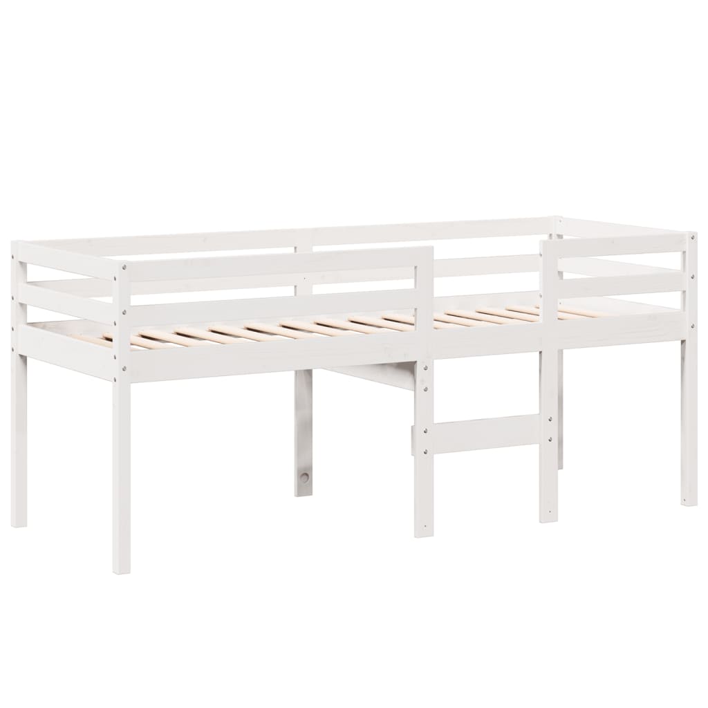 Letto a Soppalco con Tetto Bianco 90x190 cm in Legno di Pino 3282099