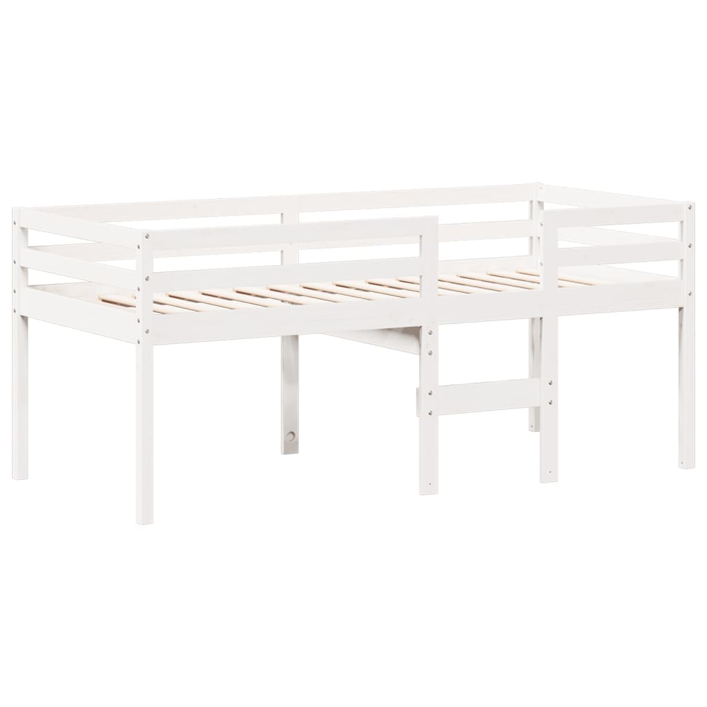 Letto a Soppalco con Tetto Bianco 80x200 cm in Legno di Pino 3282136