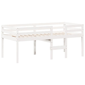 Letto a Soppalco con Tetto Bianco 80x200 cm in Legno di Pino 3282136