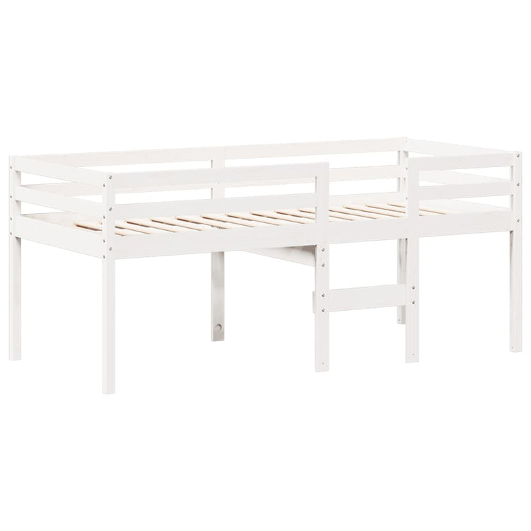 Letto a Soppalco con Tetto Bianco 90x190 cm in Legno di Pino 3282139