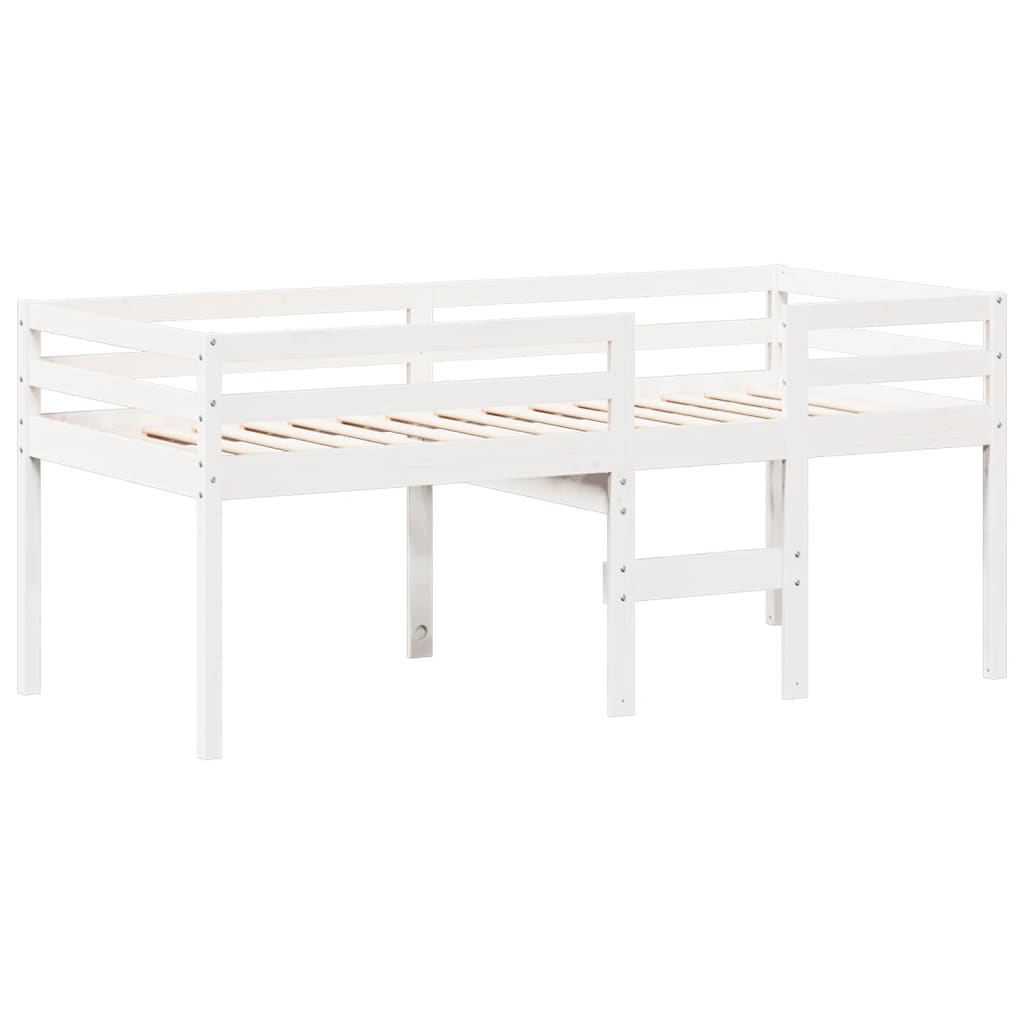 Letto a Soppalco con Tetto Bianco 75x190 cm in Legno di Pino 3282142