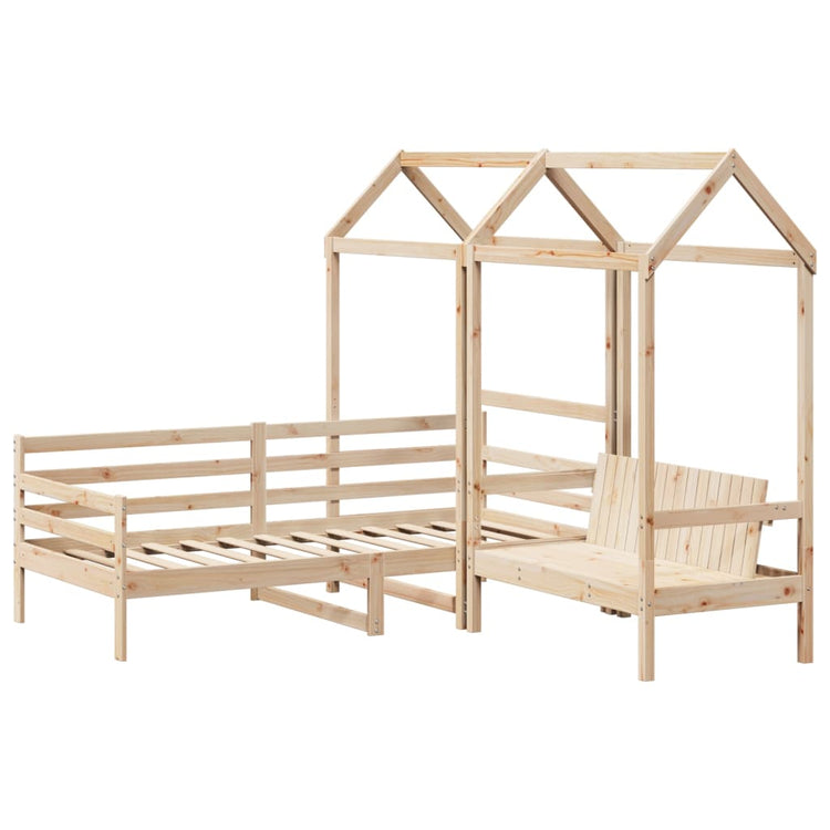 Set Dormeuse e Panca con Tetto 90x200cm Legno Massello di Pino 3282208