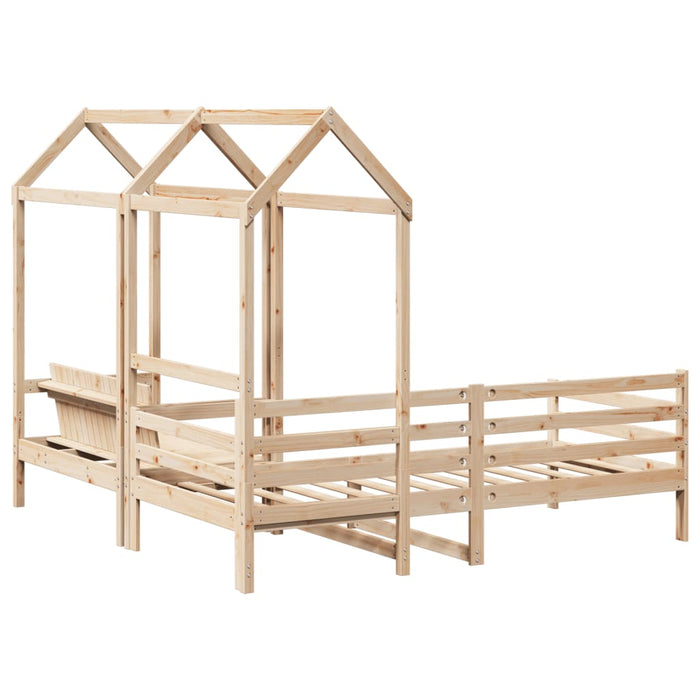 Set Dormeuse e Panca con Tetto 90x200cm Legno Massello di Pino 3282208