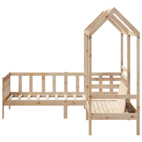 Set Dormeuse e Panca con Tetto 90x190cm Legno Massello di Pino 3282220