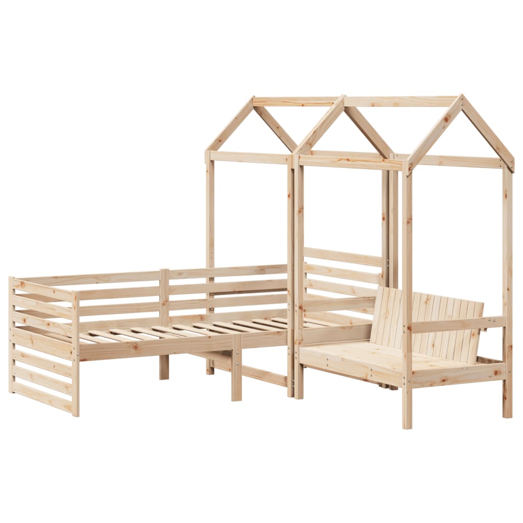 Set Dormeuse e Panca con Tetto 90x200cm Legno Massello di Pino 3282228