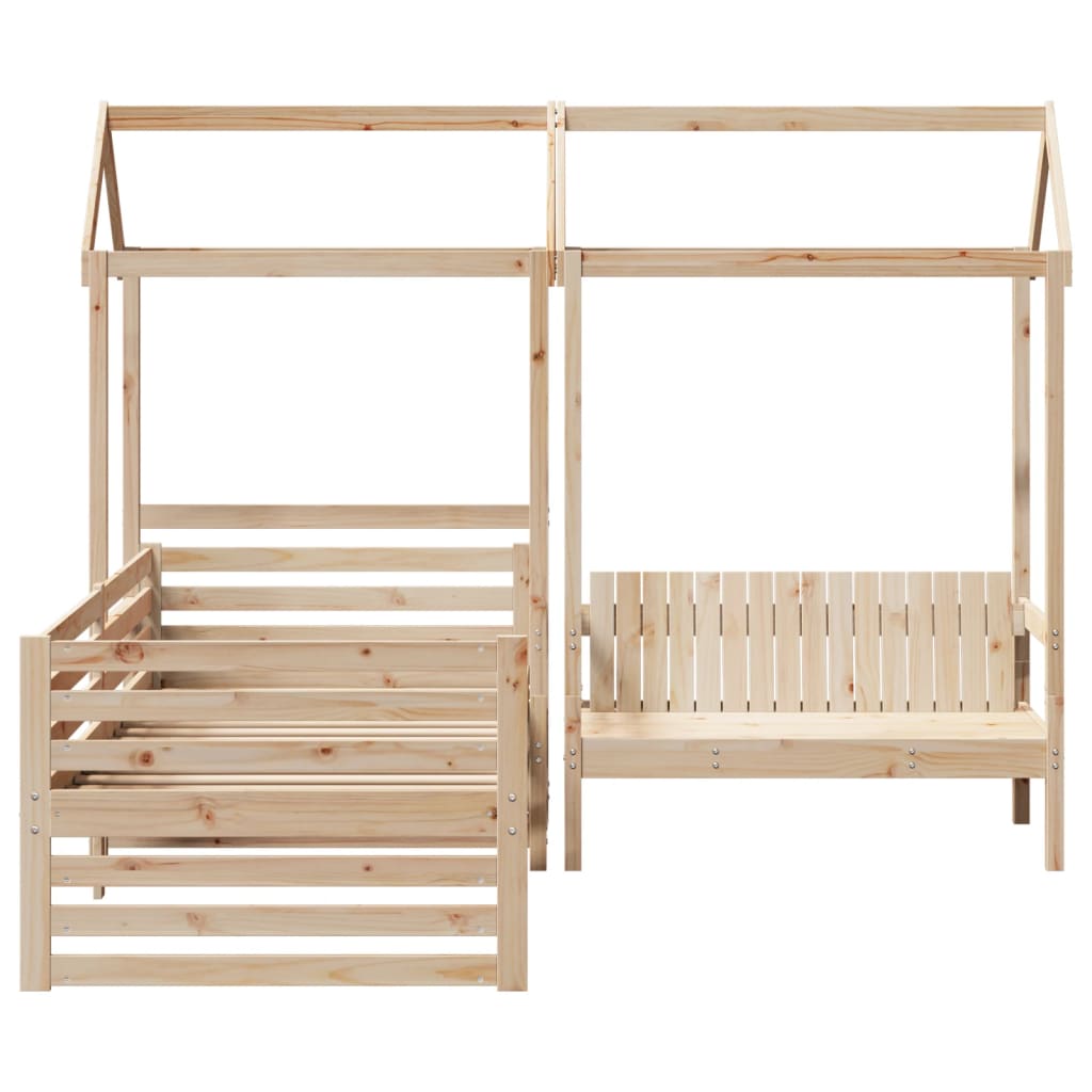 Set Dormeuse e Panca con Tetto 90x200cm Legno Massello di Pino 3282228