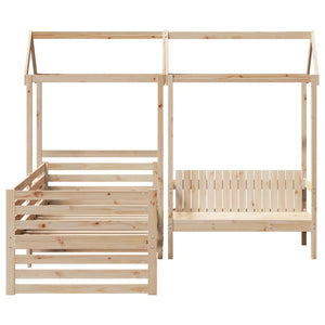 Set Dormeuse e Panca con Tetto 90x200cm Legno Massello di Pino 3282228