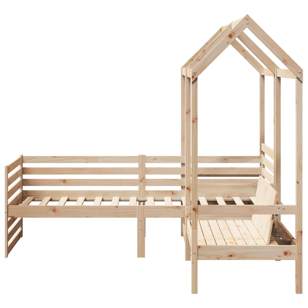 Set Dormeuse e Panca con Tetto 90x200cm Legno Massello di Pino 3282228