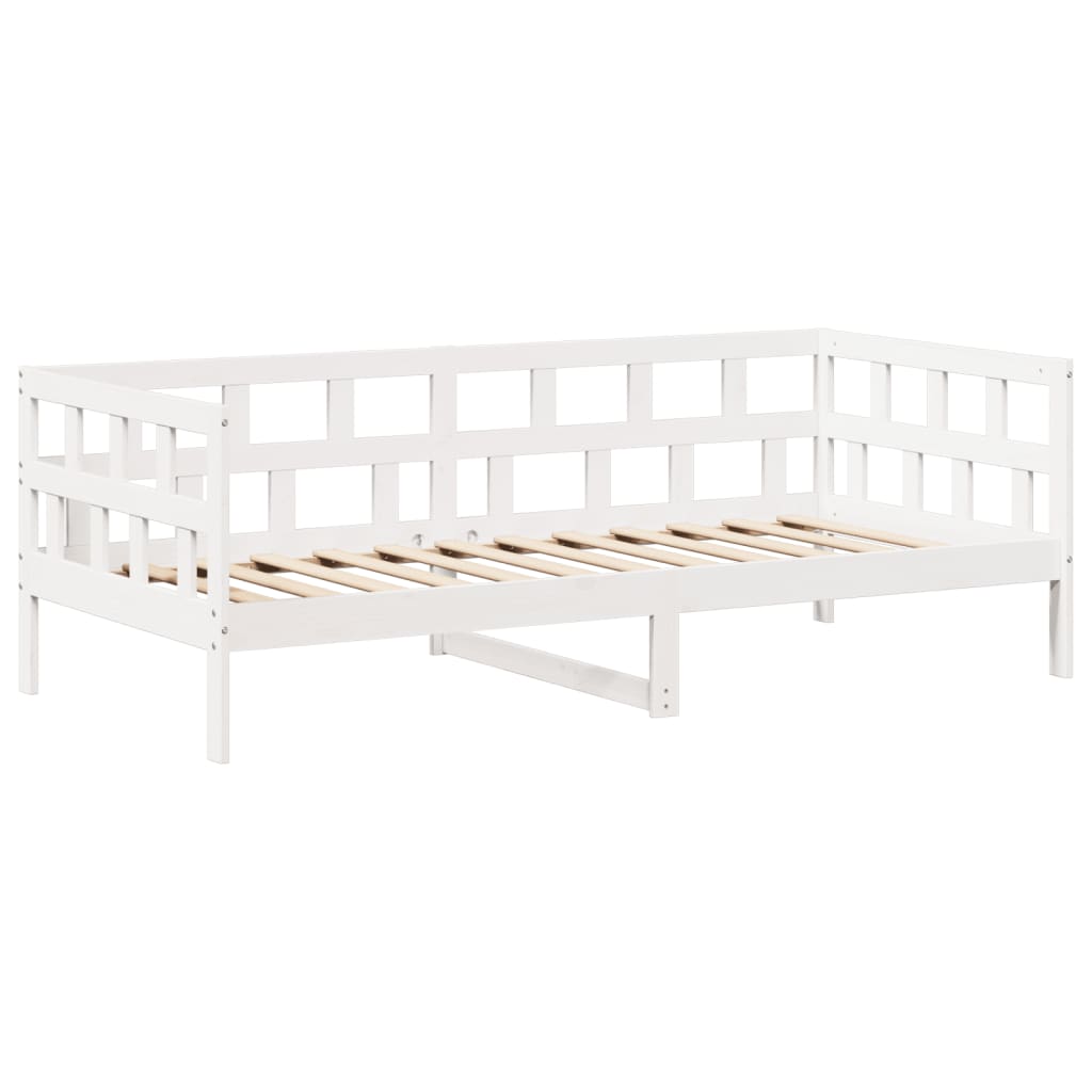 Set Dormeuse con Tetto Bianco 90x200 cm Legno Massello di Pino 3282244