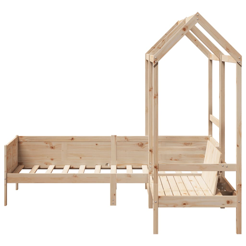 Set Dormeuse e Panca con Tetto 90x190cm Legno Massello di Pino 3282262