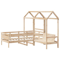 Set Dormeuse e Panca con Tetto 90x200cm Legno Massello di Pino 3282294