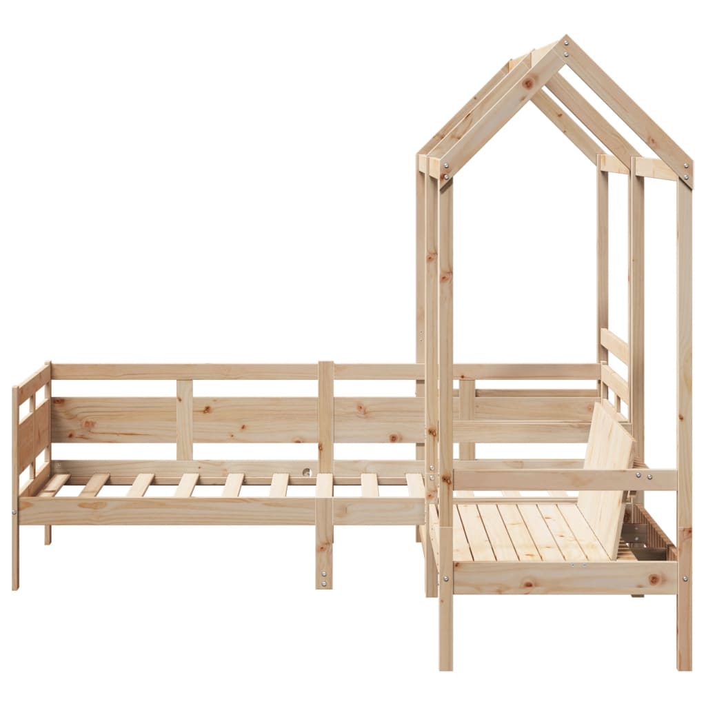 Set Dormeuse e Panca con Tetto 90x200cm Legno Massello di Pino 3282294