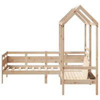 Set Dormeuse e Panca con Tetto 90x200cm Legno Massello di Pino 3282294