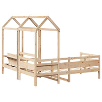 Set Dormeuse e Panca con Tetto 90x200cm Legno Massello di Pino 3282294