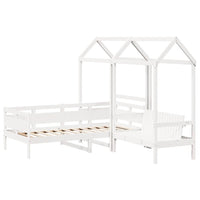 Set Dormeuse e Panca con Tetto Bianco 90x190cm Massello Pino 3282299