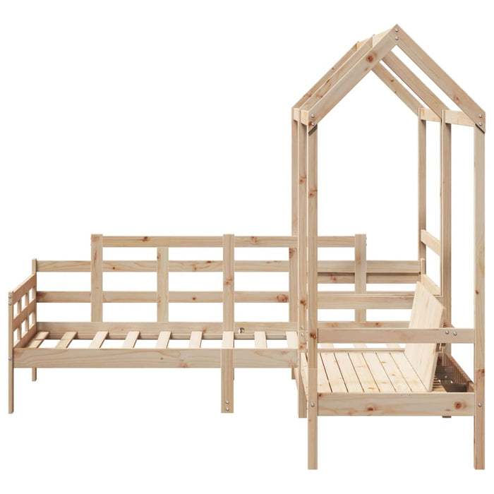 Set Dormeuse e Panca con Tetto 80x200cm Legno Massello di Pino 3282308