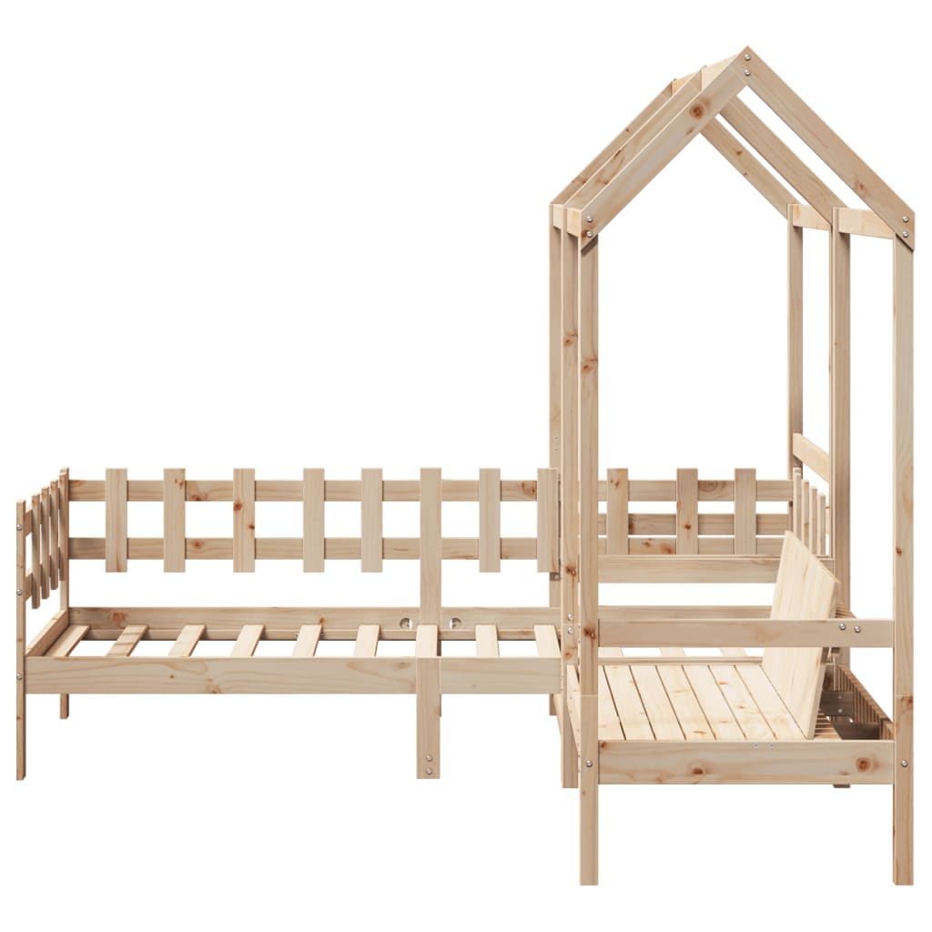 Set Dormeuse e Panca con Tetto 90x200cm Legno Massello di Pino 3282320