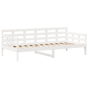 Dormeuse con Tetto 90x200 cm Bianco in Legno Massello di Pino 3282325