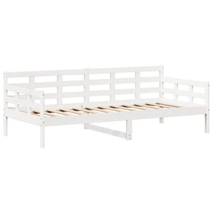 Dormeuse con Tetto 90x190 cm Bianco in Legno Massello di Pino 3282329