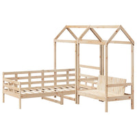 Set Dormeuse e Panca con Tetto 90x200cm Legno Massello di Pino 3282330