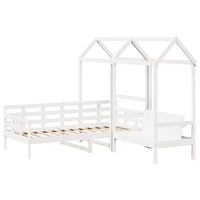 Set Dormeuse e Panca con Tetto Bianco 80x200cm Massello Pino 3282333