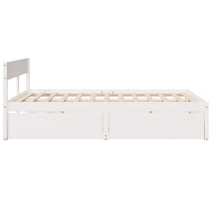 Letto senza Materasso Bianco 150x200 cm Legno Massello di Pino 3282346