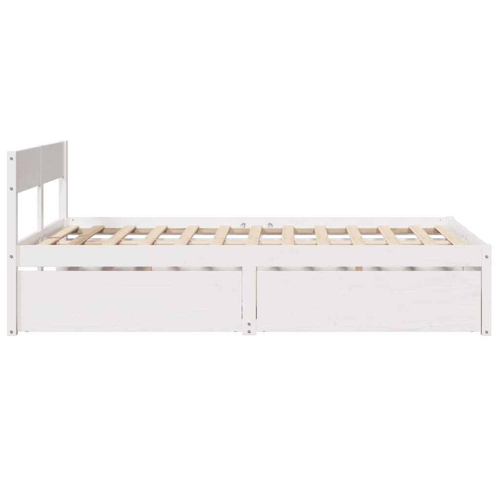 Letto senza Materasso Bianco 140x190 cm Legno Massello di Pino 3282355