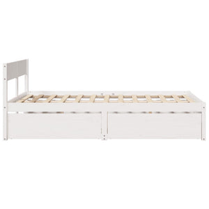 Letto senza Materasso Bianco 140x190 cm Legno Massello di Pino 3282355