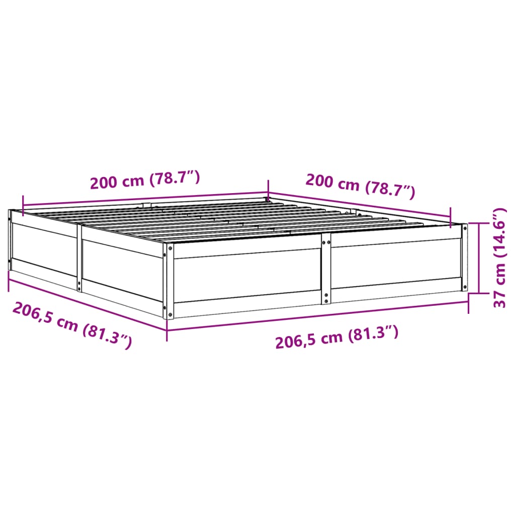 Giroletto Marrone Cera 200x200 cm in Legno Massello di Pino 3282365