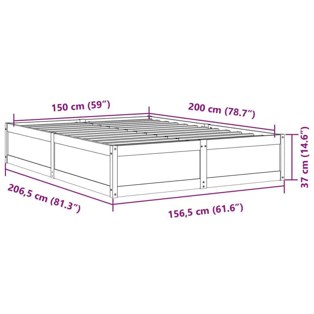 Giroletto Bianco 150x200 cm in Legno Massello di Pino 3282373