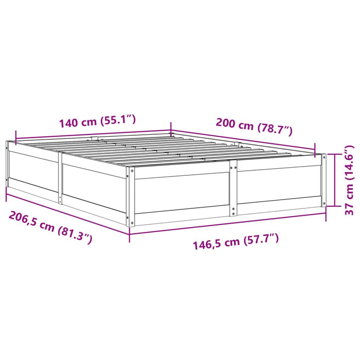 Giroletto 140x200 cm in Legno Massello di Pino 3282375