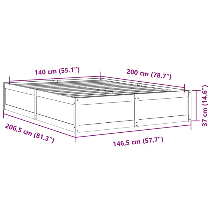 Giroletto Bianco 140x200 cm in Legno Massello di Pino 3282376