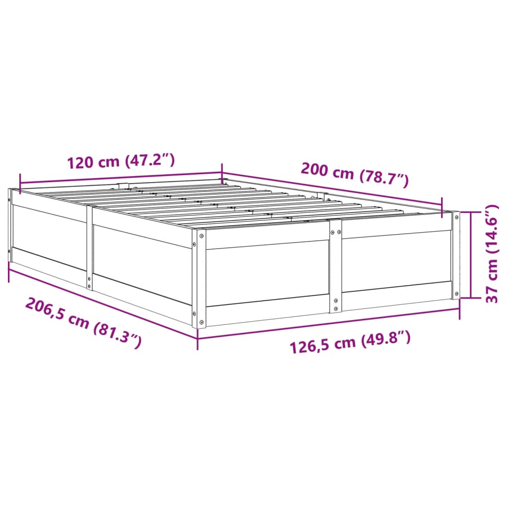 Giroletto Marrone Cera 120x200 cm in Legno Massello di Pino 3282380