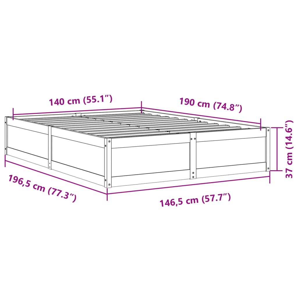 Giroletto 140x190 cm in Legno Massello di Pino 3282381